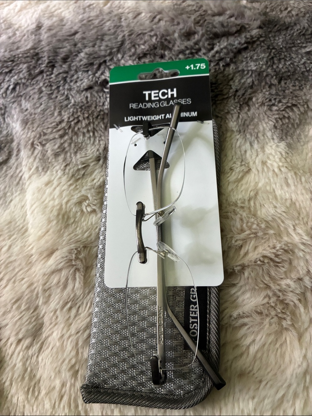 Lightweight Aluminum Reading Glasses +1.75 in grey